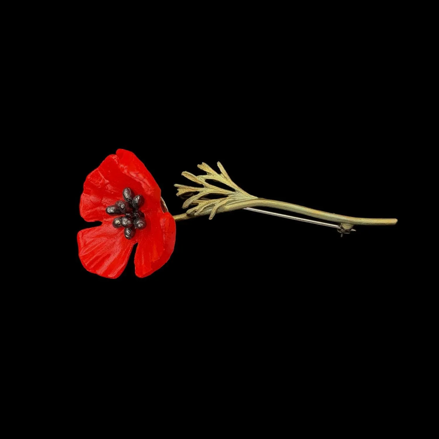 Red Poppy Brooch