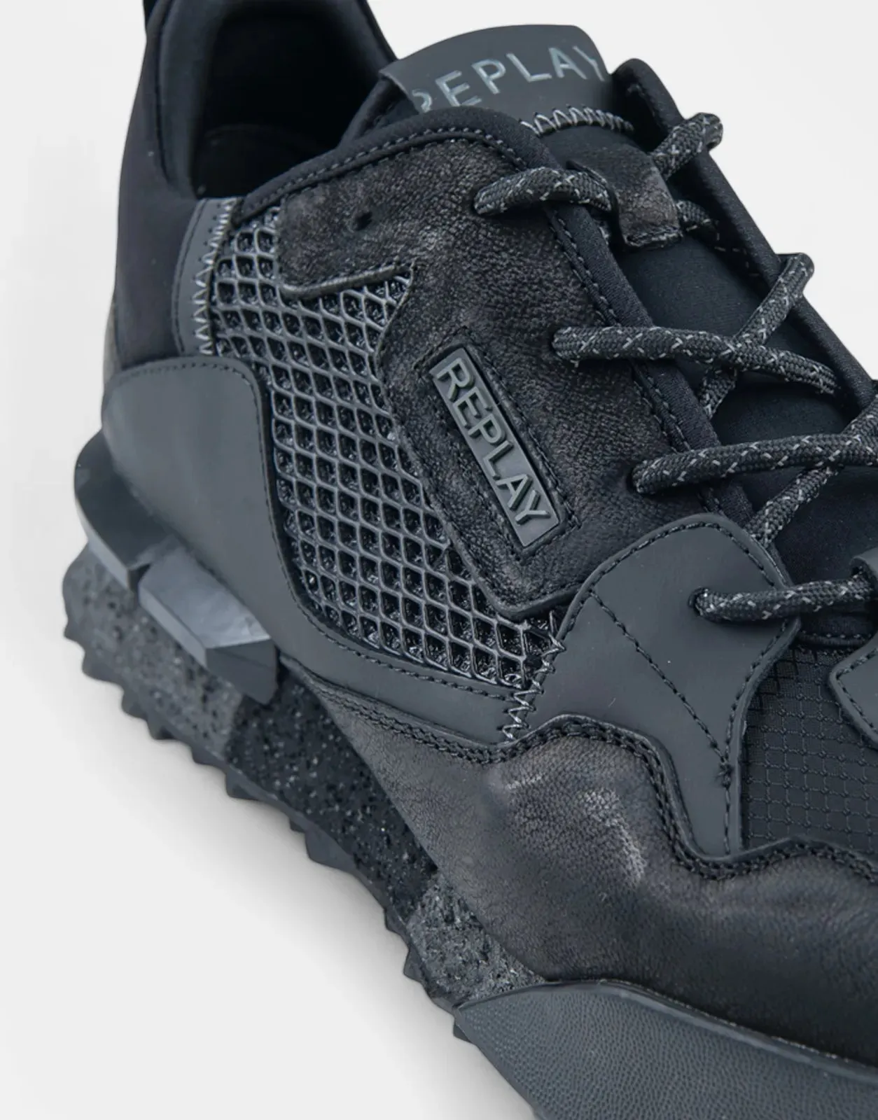 Replay Field Classic Grid Black Sneakers