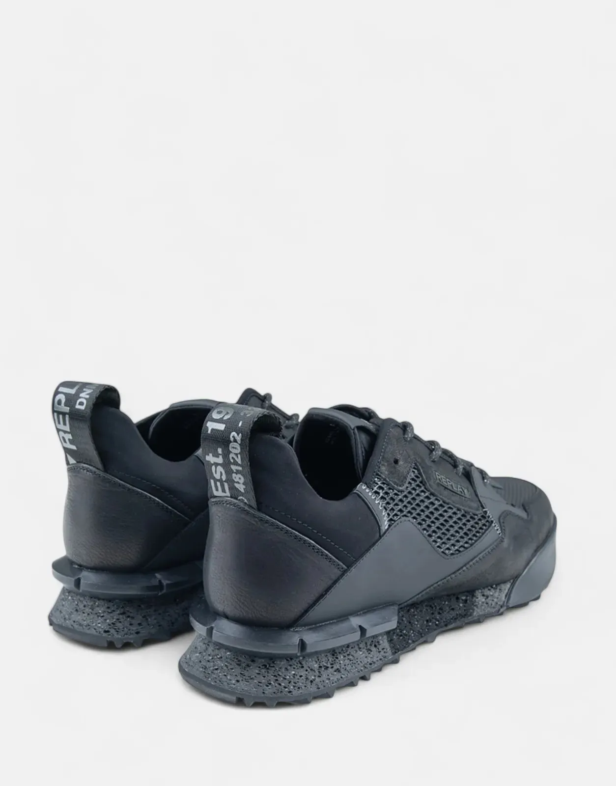 Replay Field Classic Grid Black Sneakers