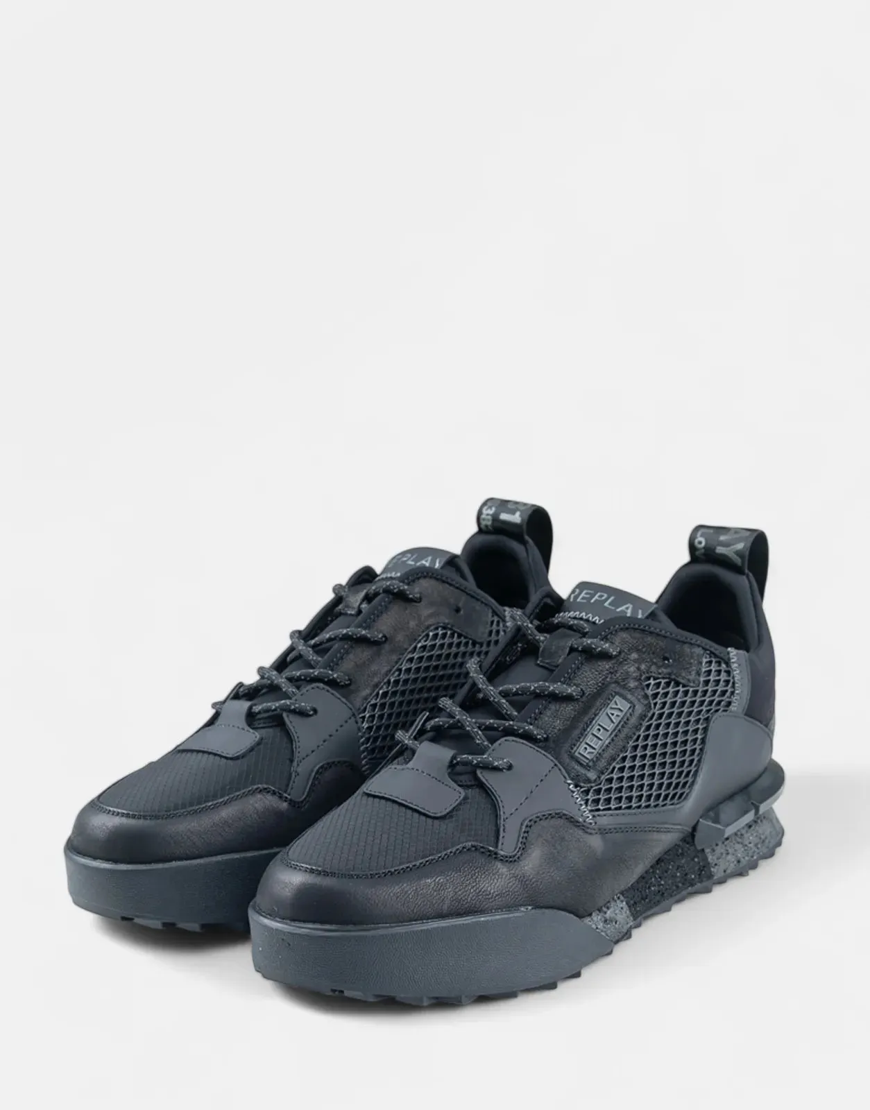 Replay Field Classic Grid Black Sneakers