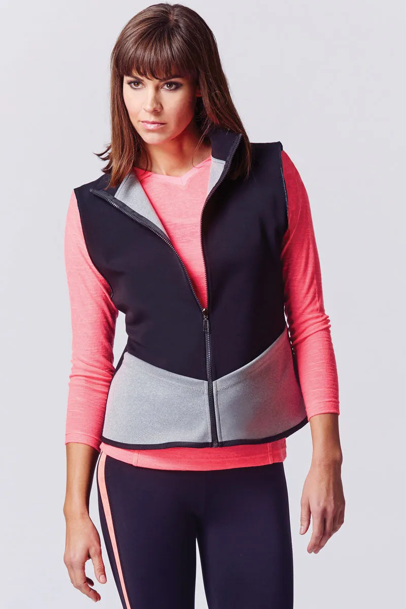 Reversible Luxe Gilet Black-Grey