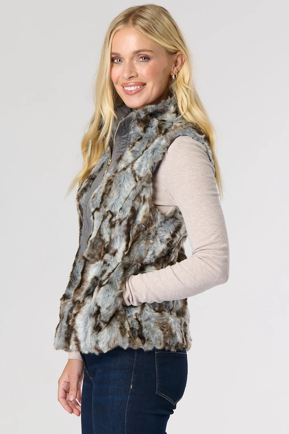 Saloos Soft Touch Faux Fur Gilet