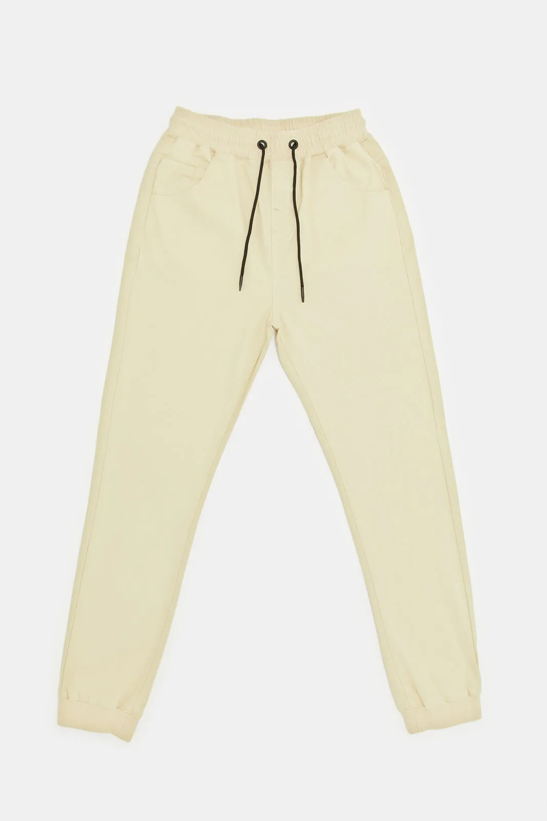 Senior Boys Beige Jogger Jeans