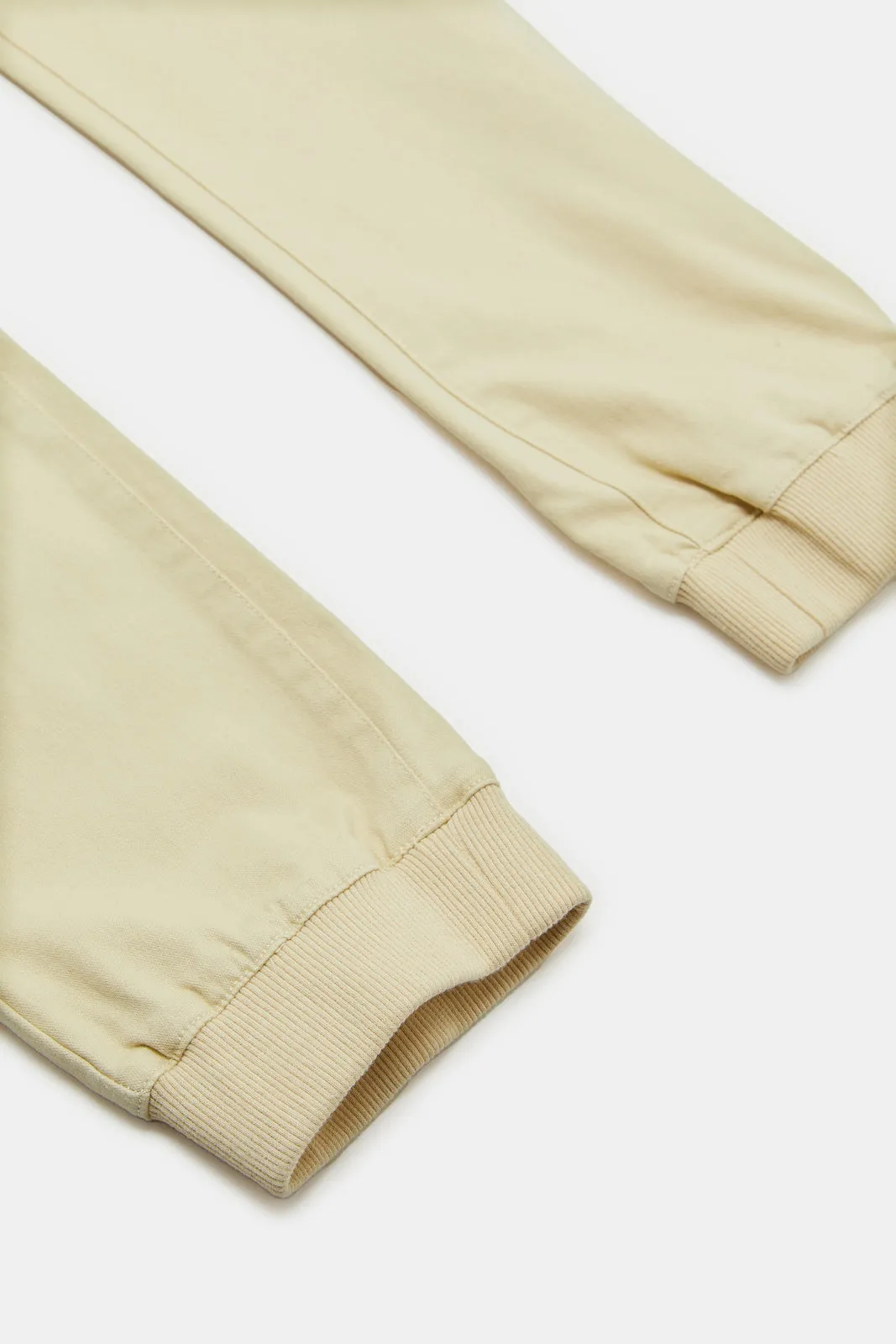 Senior Boys Beige Jogger Jeans