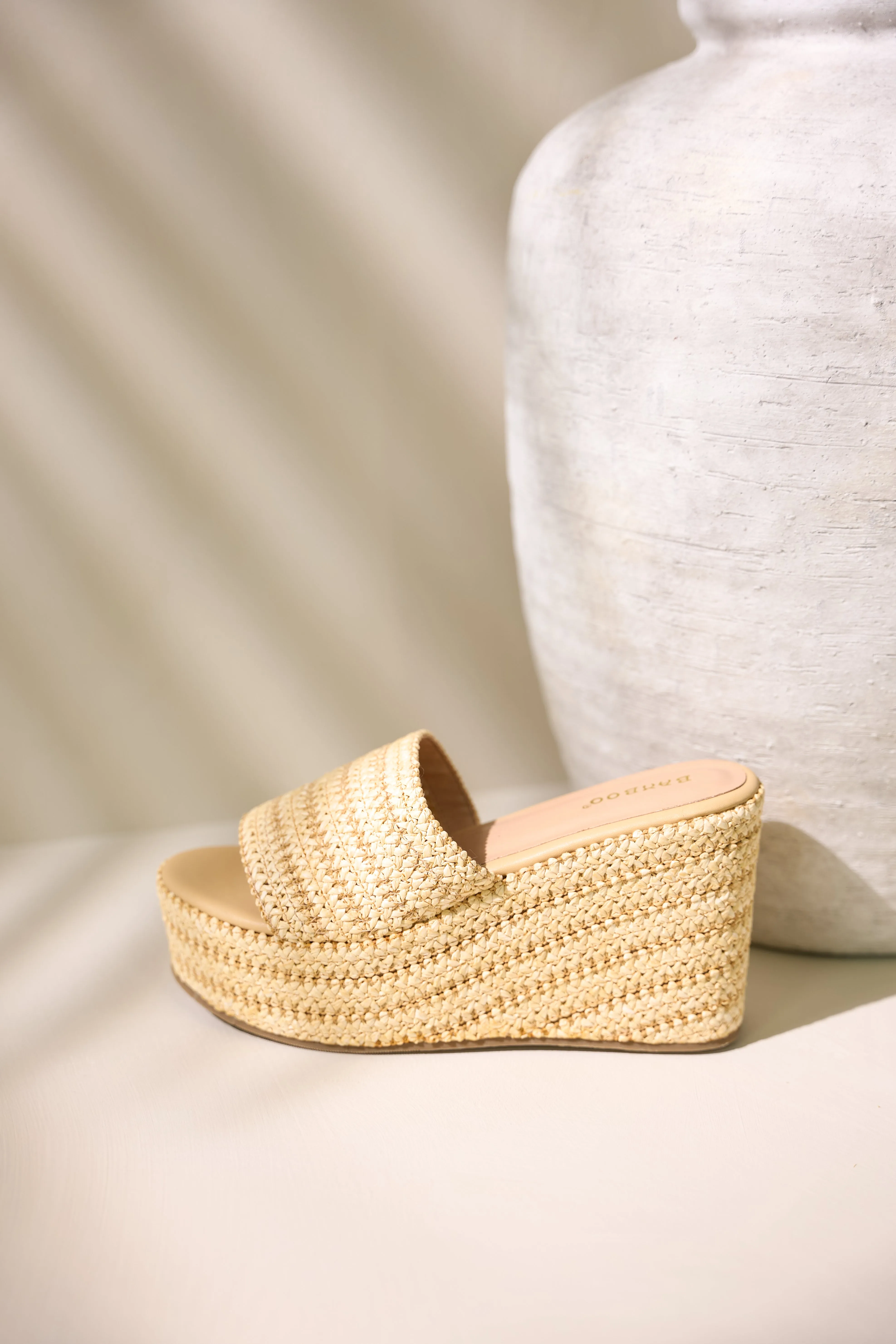 Shoreline Chic Natural Espadrille Platform Sandals