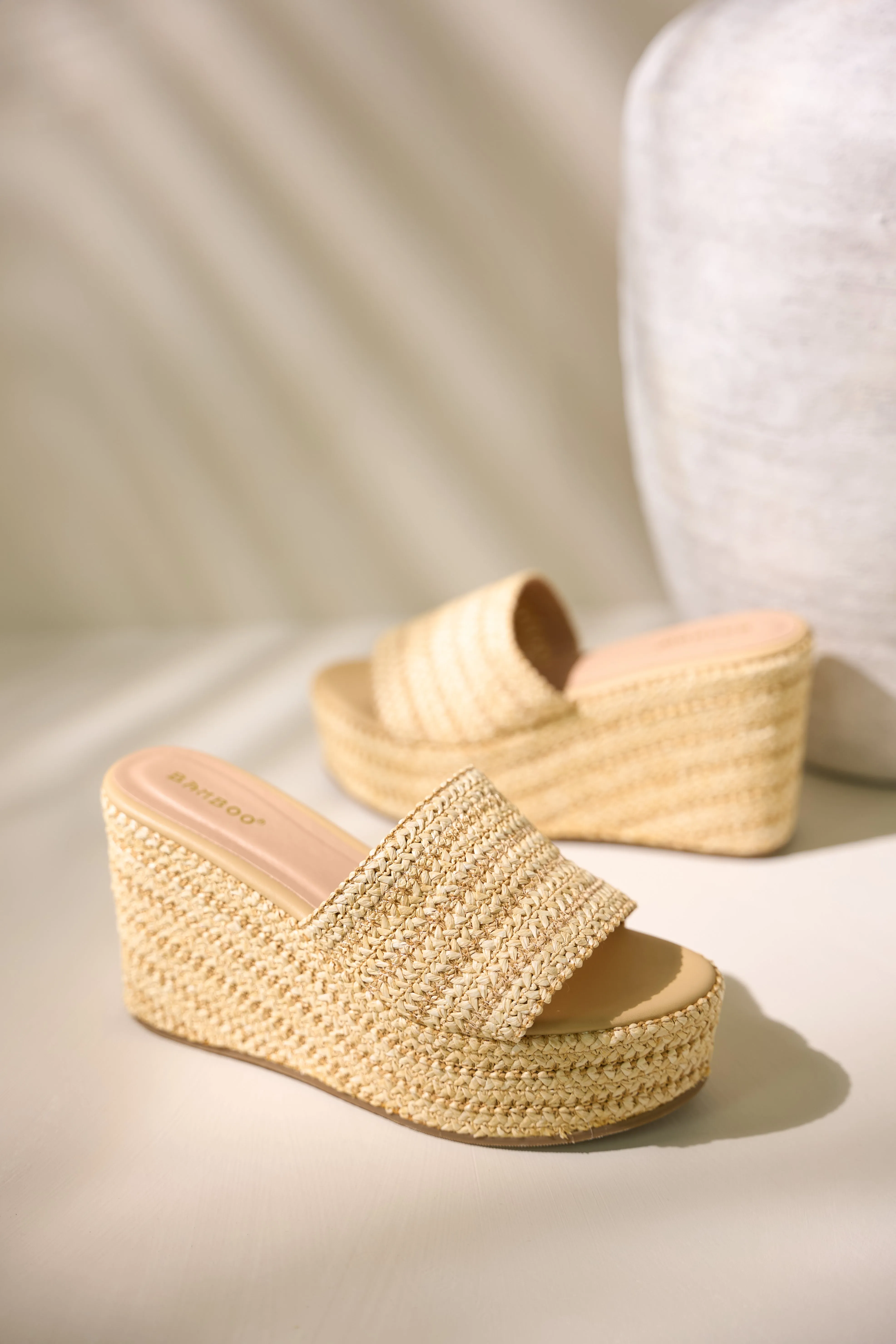 Shoreline Chic Natural Espadrille Platform Sandals