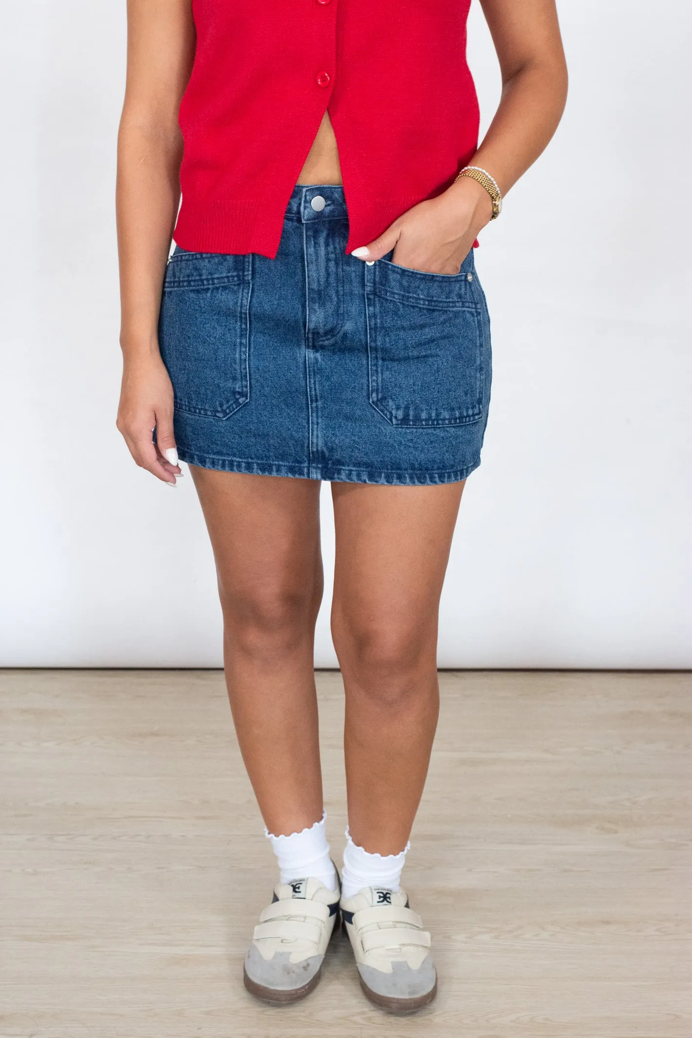 So Chic So Fine Pocket Denim Skirt