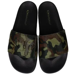 Superga Slides Black Olive Camo