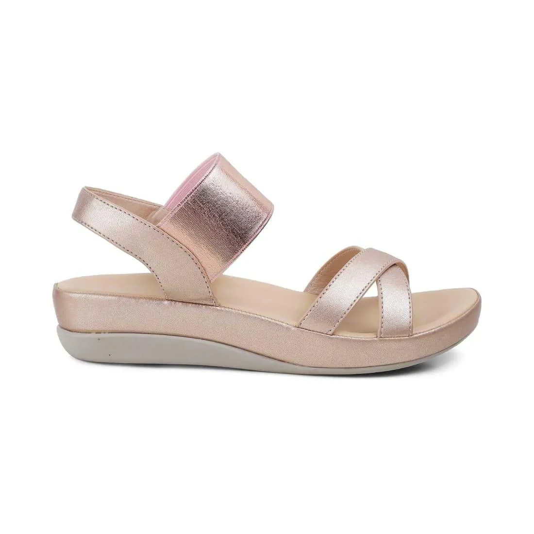 The South Champagne Women's Casual Wedge Sandals Tresmode